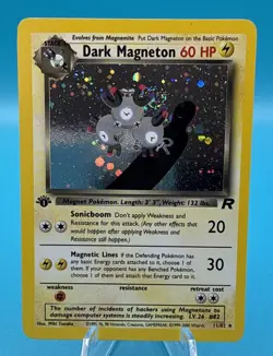 Dark Magneton Team Rocket 11/82 Holo Rare With Swirl WOTC Vintage Pokemon TCG - Image 1