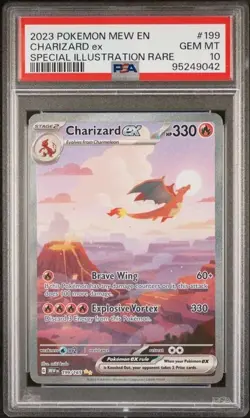 2023 POKEMON MEW EN-151 SPECIAL ILLUSTRATION RARE #199 CHARIZARD EX PSA 10 - Image 1