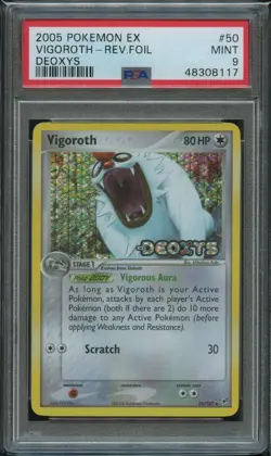Pokemon Vigoroth Reverse Holo PSA 9 Mint 50/107 Deoxys - Image 1