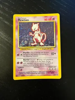 Pokemon TCG Mewtwo Base Set 10/102 Holo Unlimited Holo Rare - Image 1