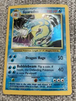Pokemon TCG Gyarados Base Set Holo Rare 6/102 100 HP Wizards English - Image 1