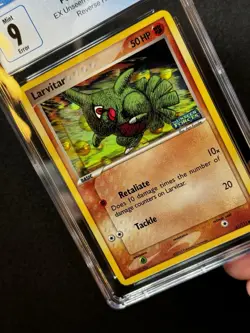 CGC 9 ERROR Pokemon Larvitar #61 Unseen Forces INVERTED HOLO LAYER! - Image 3