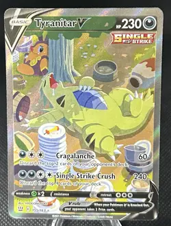 Pokemon TCG Tyranitar v Full Art Holo Rare Alternate Card 155/163 Battle Styles - Image 1