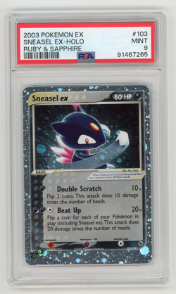 2003 Pokemon EX Ruby & Sapphire - Sneasel EX Holo #103 PSA 9 Mint - Image 1