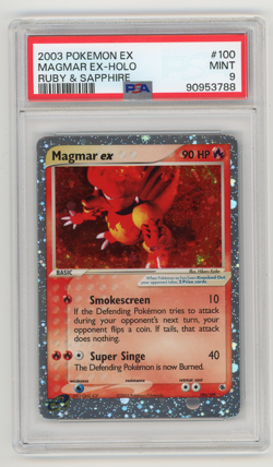 Pokemon Holo Magmar ex Ruby & Sapphire 100/109 PSA 9 MINT Ultra Rare - Image 1