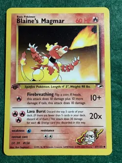 Blaine’s Magmar 1st Edition Pokemon Card Gym Heroes 37/132 TCG - Image 2