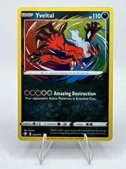 Pokemon Yveltal Amazing Rare 046/072 Shining Fates TCG Card - NM/M Pack Fresh! - Image 1