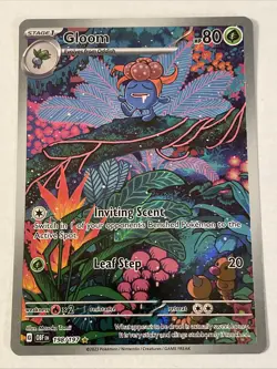 Pokemon Gloom 198/197 SV03 Obsidian Flames Full Art Holo Illustration Rare NM - Image 1