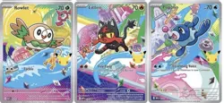 Pokemon TCG First Partner Illustration Collection Rowlet, Litten, Popplio Alola - Image 1