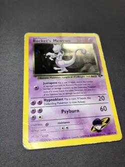 Pokemon TCG Rockets Mewtwo Gym Challenge Holo Card 14/132 HP - Creased - Image 2