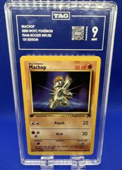 Pokemon Machop 59/82 Team Rocket 1st Edition Basic Regular Common Card 50 HP - Image 1