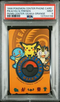 Pokemon Center Osaka Pikachu & Friends Phone Card 1998 Orange PSA 9 MINT - Image 1