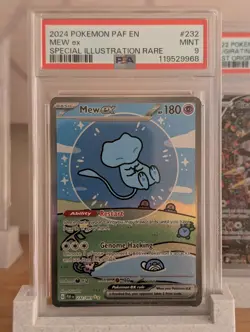 Pokemon Mew EX TCG Card Paldean Fates Sir, PSA 9, 'Bubble Mew' 232/091 - Image 1