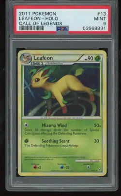 PSA 9 Leafeon Holo 2011 Pokemon Call of Legends 13/95 Mint - Image 1