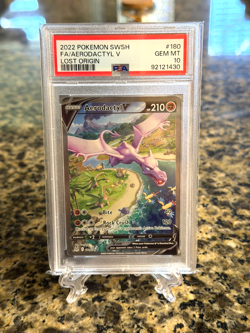 Pokemon 2022 Aerodactyl V 180/196 Alt Art Lost Origin GEM MINT PSA 10 - Image 1