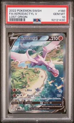 Pokemon 2022 Aerodactyl V 180/196 Alt Art Lost Origin GEM MINT PSA 10 - Image 3
