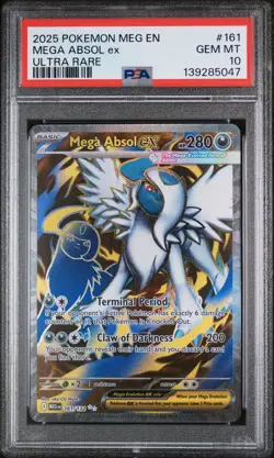2025 POKEMON MEG EN-MEGA EVOLUTION ULTRA RARE #161 MEGA ABSOL EX PSA 10 - Image 1