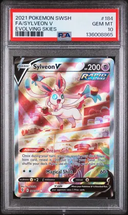 2021 POKEMON SWORD & SHIELD EVOLVING SKIES #184 FULL ART/SYLVEON V PSA 10 - Image 1