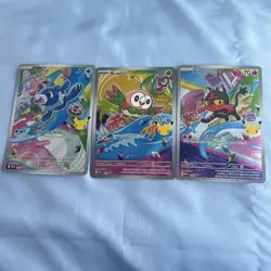 Pokemon TCG First Partner Illustration Collection Popplio 45 Litten 44 rowlet 43 - Image 1