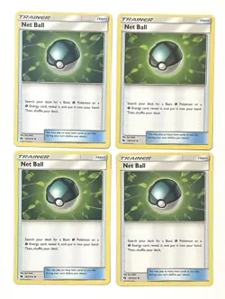 X4 Net Ball 187/214 SM Lost Thunder Uncommon Trainer Pokemon Card NM Near Mint - Image 1