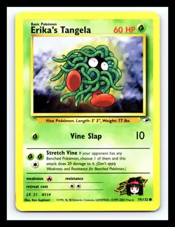 💥 Erika's Tangela (Gym Heroes Set Pokemon 2000) Vintage # 79/132 - Image 1