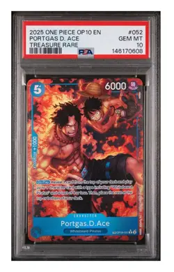 2025 ONE PIECE OP08-052 ROYAL BLOOD PORTGAS D ACE TREASURE RARE TR PSA 10 - Image 1