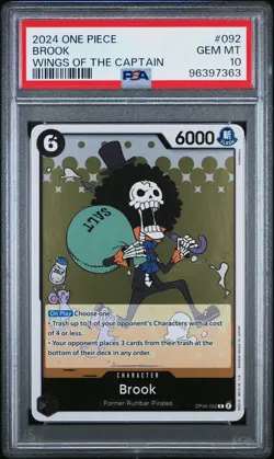 Brook | OP06-092 | Wings of the Captain | One Piece | R | Foil | PSA 10 - Image 1