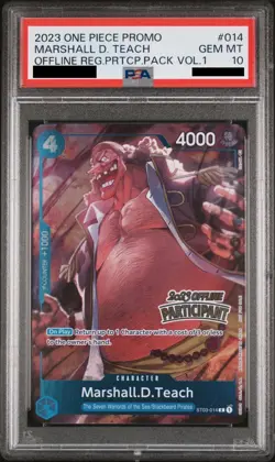 Marshall D Teach Offline Regional Participation PSA 10 One Piece MINT - Image 1