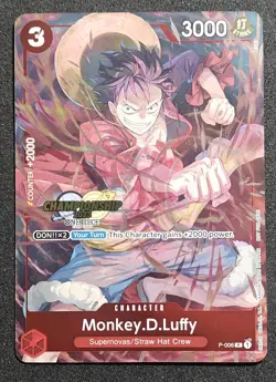 Monkey D Luffy P 006 Championship One Piece Card Game Tournament Promo Special - Image 1