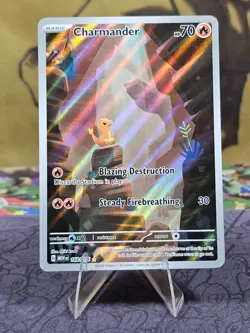 Pokemon TCG Charmander 168/165 SV: 151 Illustration Rare Holo Card NM - Image 1