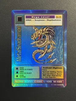 Digimon Digi-Battle Series 1 MetalSeadramon BO-35 Holo Foil Rare Card - Image 1