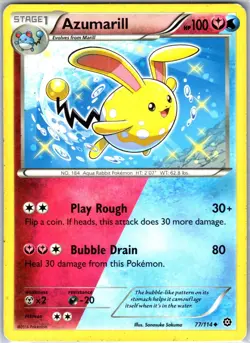 Azumarill 77/114 Uncommon Regular Card XY - Steam Siege Pokemon TCG MP - Image 1