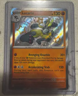Pokemon TCG Lucario Card 174/091 Paldean Fates Shiny Holo Rare NM Condition - Image 1