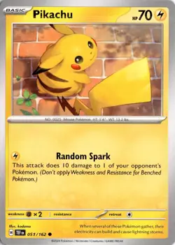 Pikachu 051/162 SV05: Temporal Forces Pokemon Card TCG - Image 1