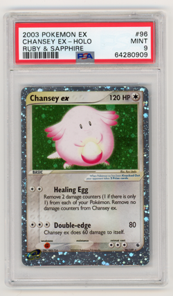 PSA 9 MINT Chansey EX Ultra Rare Pokemon Card 2003 Ex Ruby & Sapphire 96/109 - Image 1