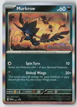 Murkrow - (Prerelease) 021 - SV: Scarlet & Violet Promo Cards Holo - PTCG - LP - Image 1