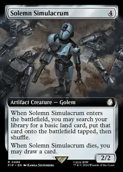 1 x Solemn Simulacrum - Foil - Extended Art - Universes Beyond: Fallout - NM-Min - Image 1