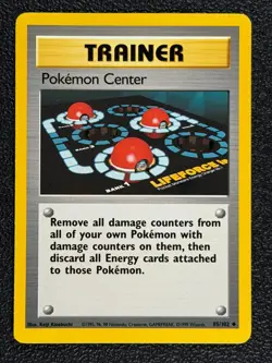 Pokemon Center 85/102 Base Set Series Uncommon Pokemon TRAINER Card 1999 LP - Image 1