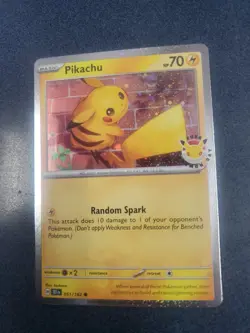 Pikachu 051/162 2026 Pokemon Stamped Promo Holo Random Spark Pokemon Day TCG - Image 1