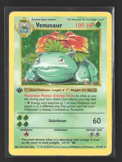 Pokemon 1999 Base Set Venusaur 1st Edition #15/102 - Image 1
