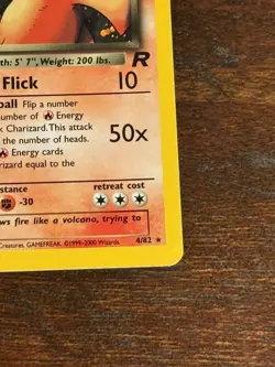 Vintage Pokemon Card Dark Charizard Holo 1st Edition 4/82 - LP/MP DOUBLE SWIRL - Image 4