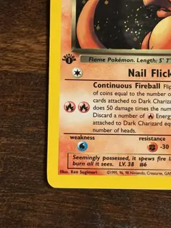 Vintage Pokemon Card Dark Charizard Holo 1st Edition 4/82 - LP/MP DOUBLE SWIRL - Image 5