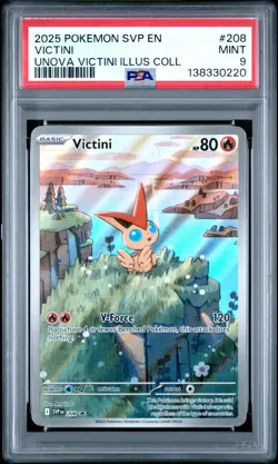 2025 POKEMON SVP EN-SV BLACK STAR PROMO #208 VICTINI PSA 9 - Image 1