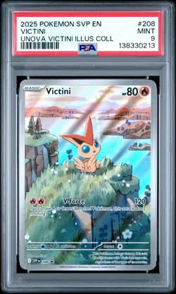 2025 POKEMON SVP EN-SV BLACK STAR PROMO #208 VICTINI PSA 9 - Image 1