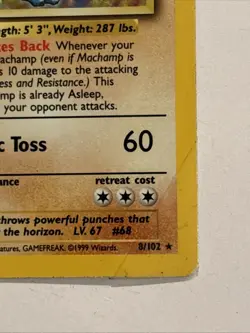 Pokemon TCG Machamp Base Set 8/102 Holo Unlimited Holo Rare * 1st Edition * - Image 4
