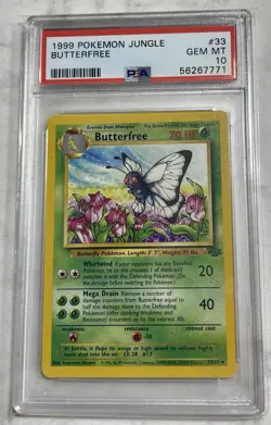 Pokemon 1999 Jungle Butterfree 33/64 PSA 10 Uncommon Unlimited Regular Wizards - Image 1