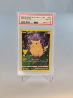 2021 Pokemon Celebrations Full Art Pikachu #005 PSA 8 MINT 25th Anniversary - Image 4