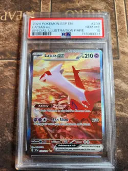 2024 POKEMON SSP EN-SURGING SPARKS SPECIAL ILLUSTRATION RARE LATIAS EX PSA 10 - Image 1