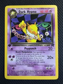 Pokemon Dark Hypno Rare 1st Edition Team Rocket 26/82 - LP - Image 1