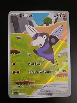 Drilbur - 124/086 - Pokemon Black Bolt Illustration Rare Full Art NM - Image 1